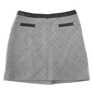 Plaid Skirt with Vegan Leather Details